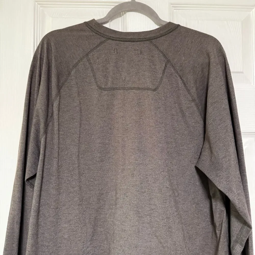 The North Face Men's Gray Henley Long Sleeve Shirt Size XL